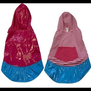 PINK Blue Reversible Dog Raincoat